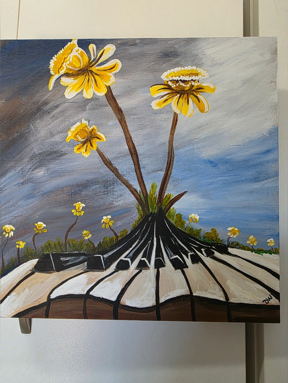 Hand Painted Wood "Spring Music"